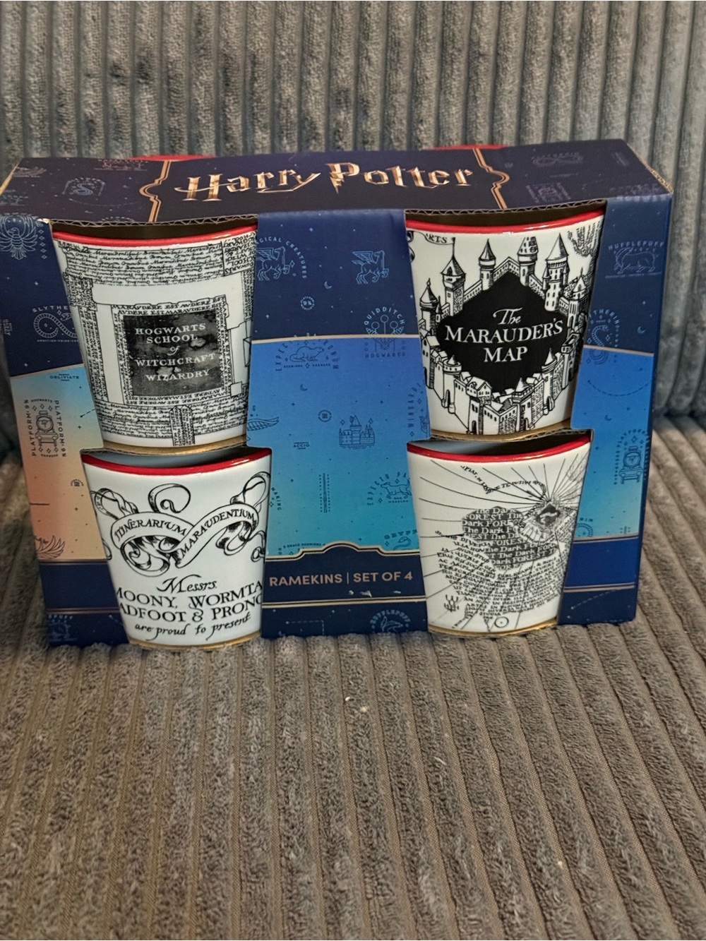 Rae Dunn x Harry Potter - The Marauder's Map- Ramekins Set of 4 - NIB